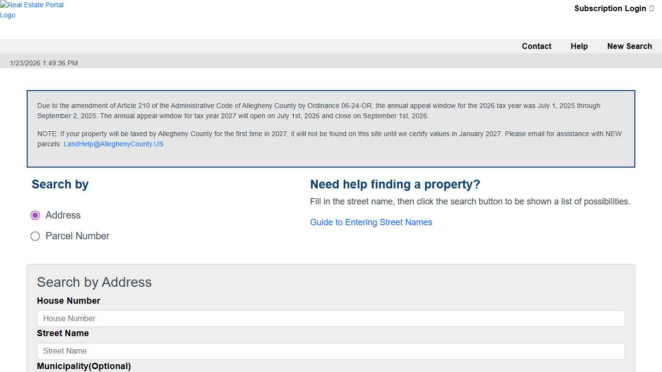 Real Estate Portal Search