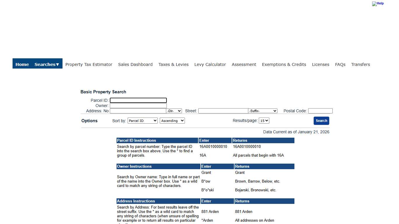 Lake County Ohio - Basic Property Search Search
